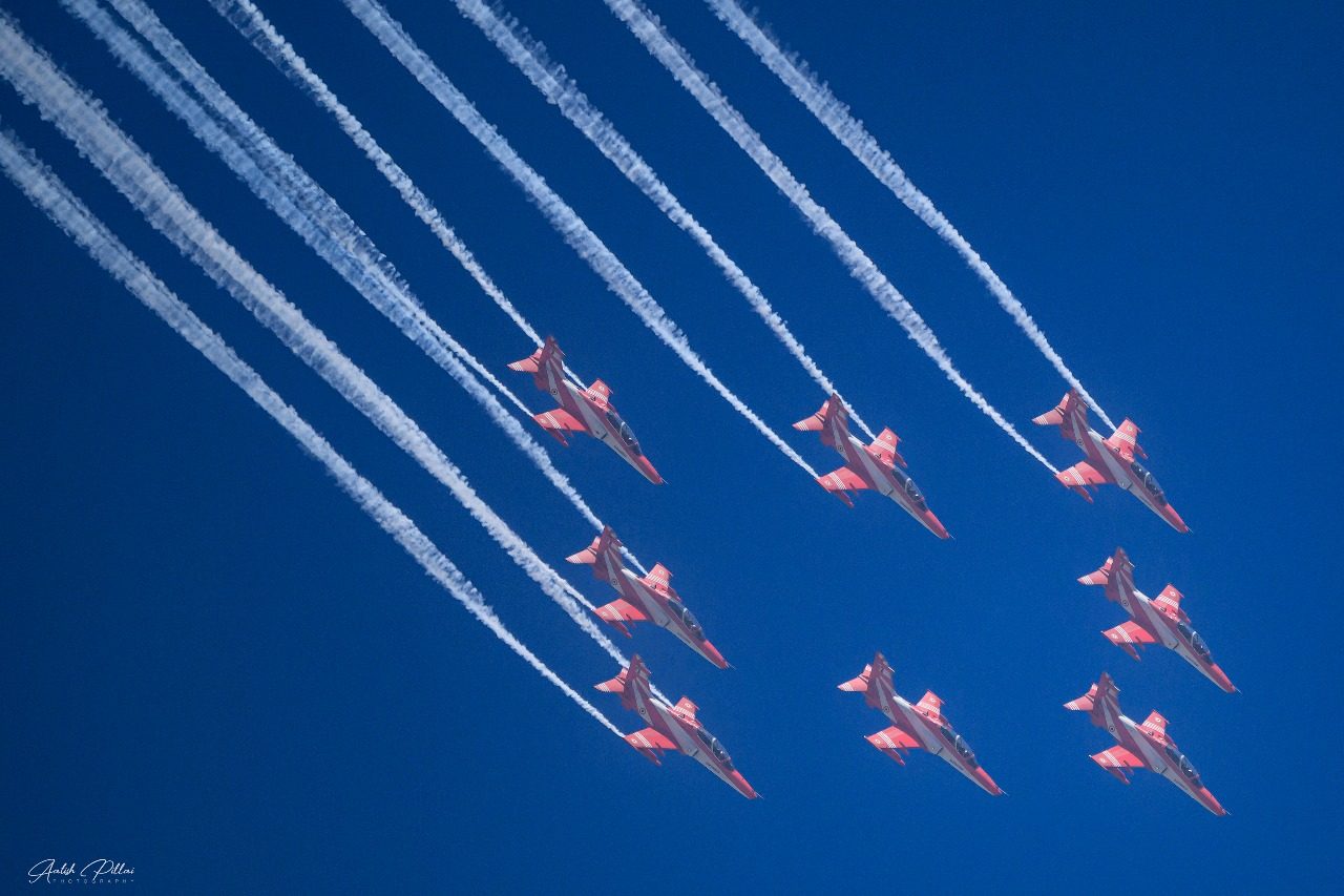 The formation diving in line abreast
